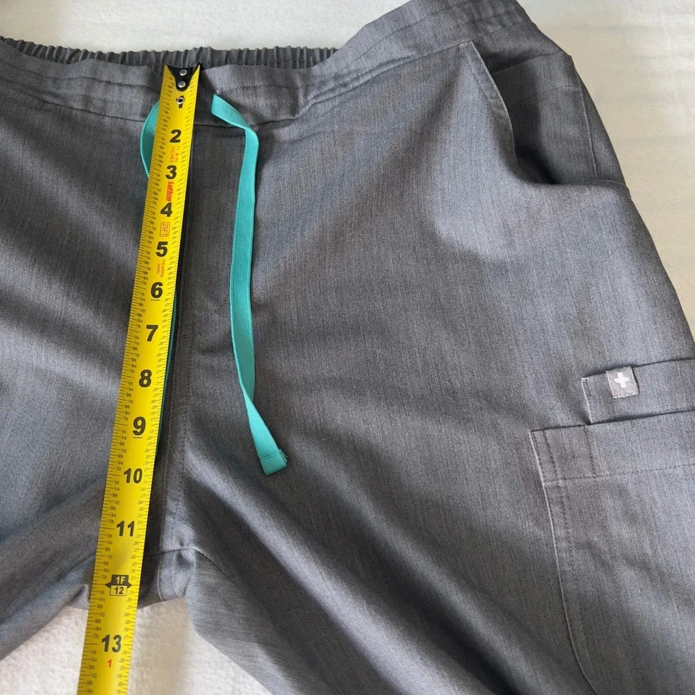 FIGS Technical Collection Scrub Pants Mens L Heather Charcoal Gray Teal
